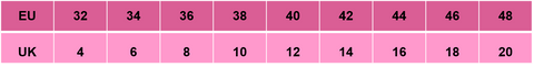 EU - UK Size Conversion Table Just Like Mommy'z