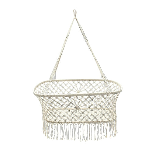 macrame hanging bassinet