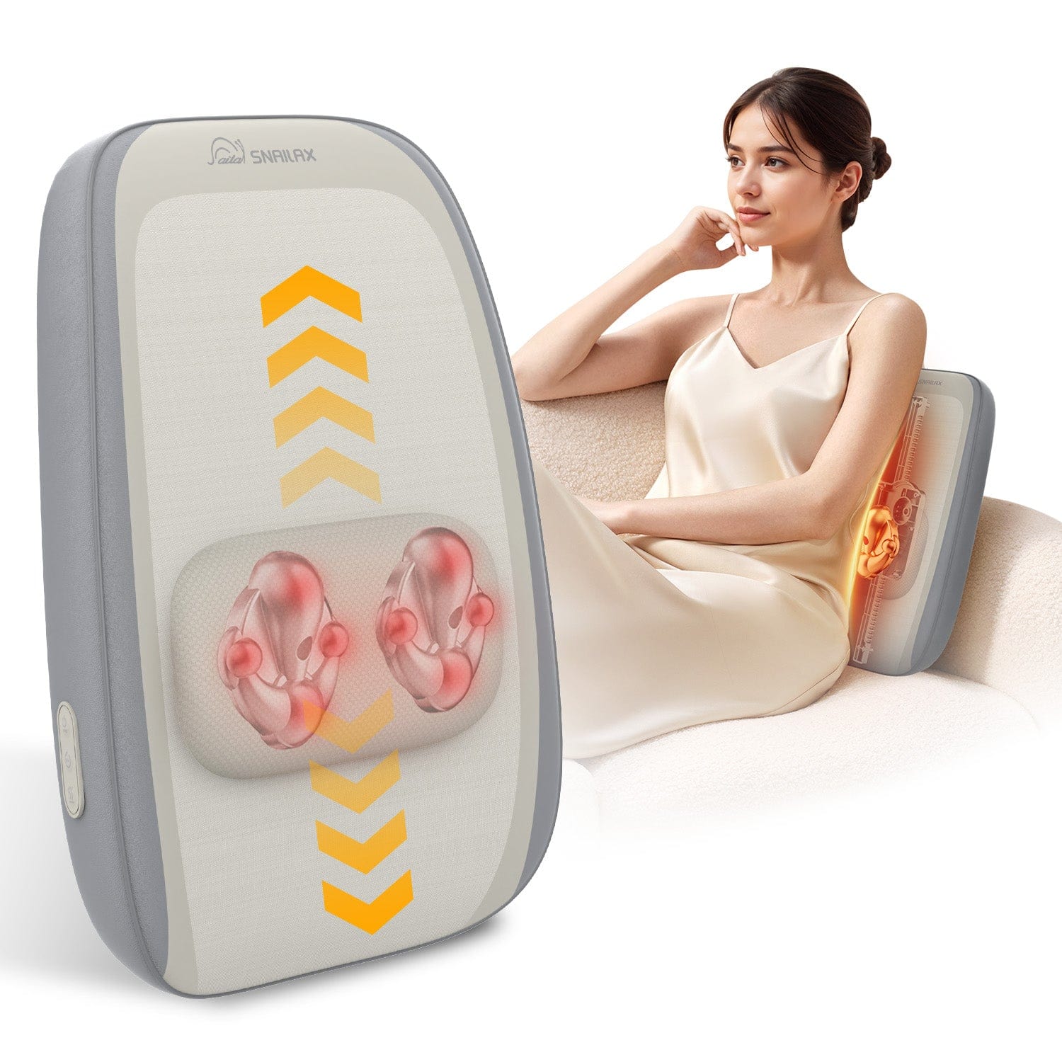 Snailax Shiatsu Lower Back Neck Massager with Heat, Kneading Back Massage Pillow - 146