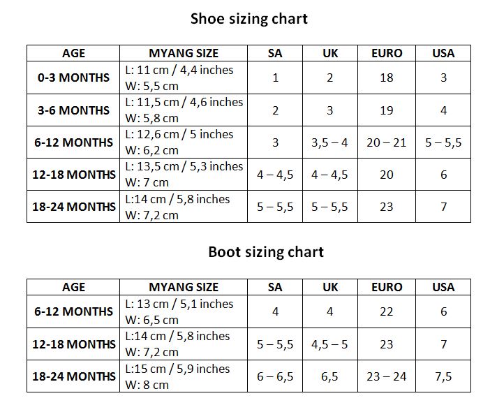 Size Chart – Myang SA