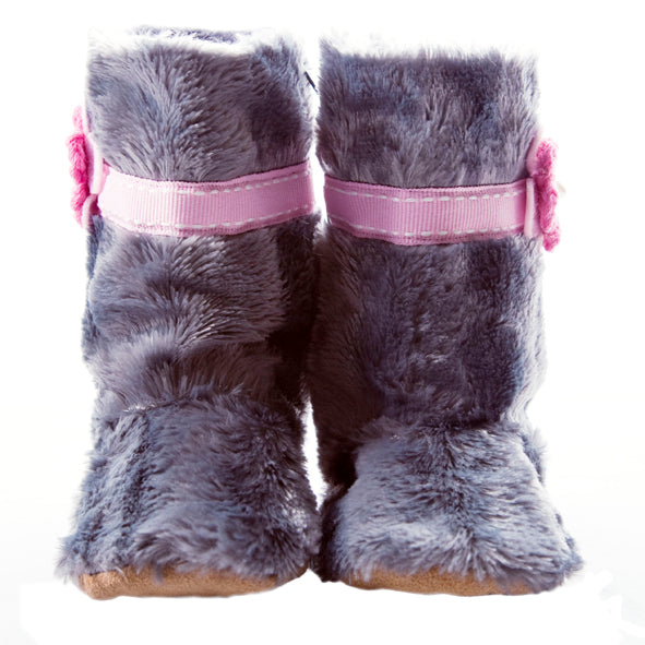 girls grey fur boots
