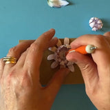 Gluing the die cut flower