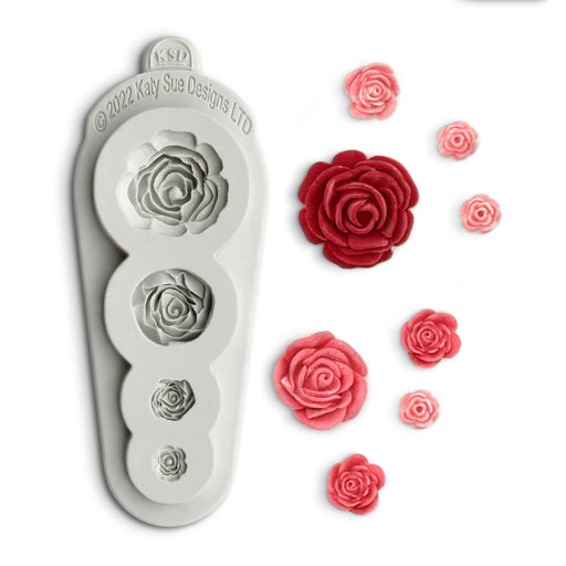 Rose with Leaves Silicone Mold - Wholesale Supplies Plus