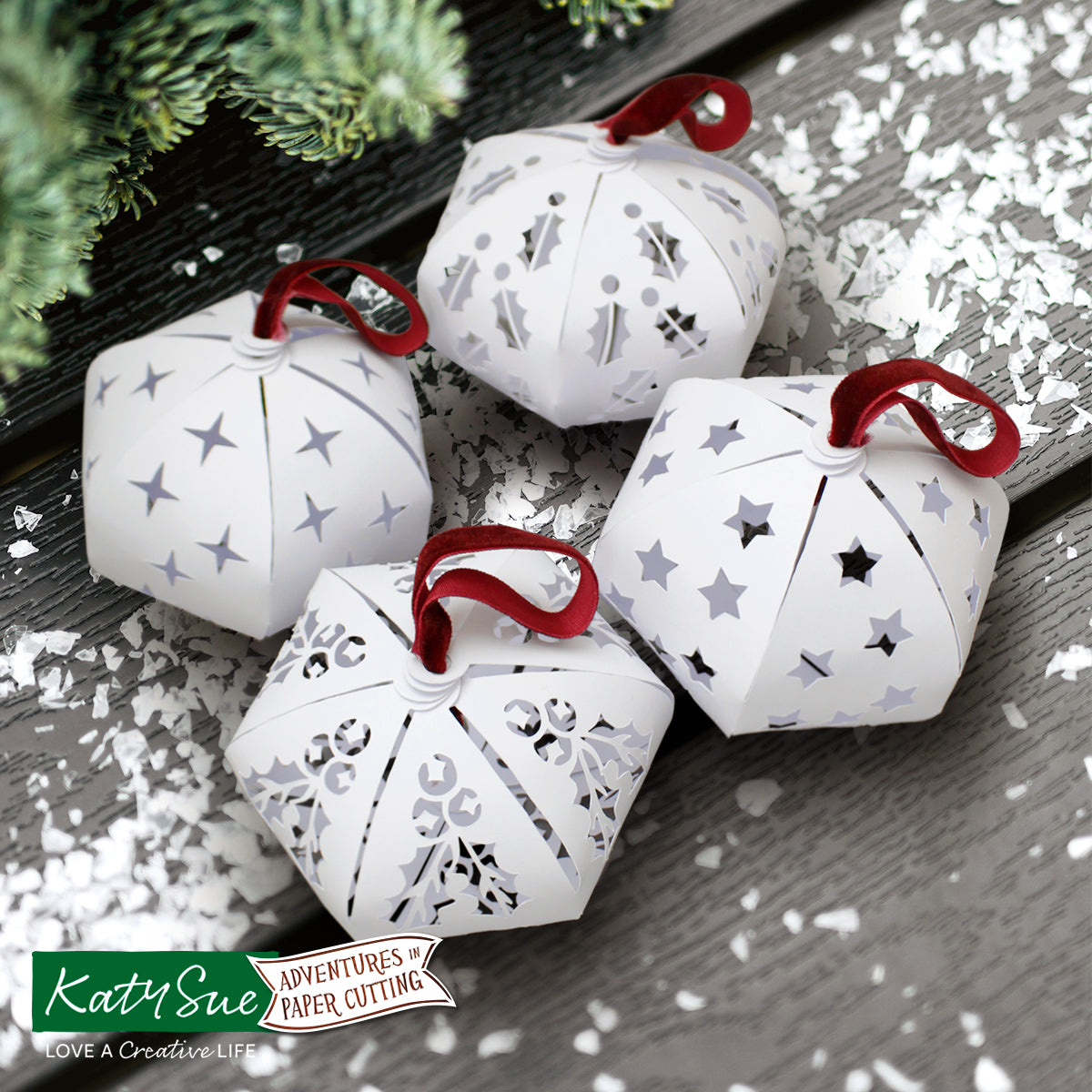 3D Hanging Christmas Baubles Paper Cutting Digital Template — Katy ...