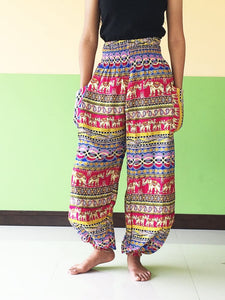 hippie clothes casual pink Goa pants 