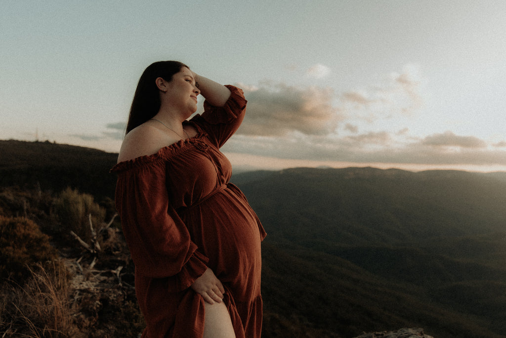Off the Shoulder Plus Size Maternity Photoshoot Dress Hire