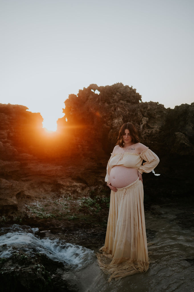 Two Piece Plus size maternity photoshoot dress hire