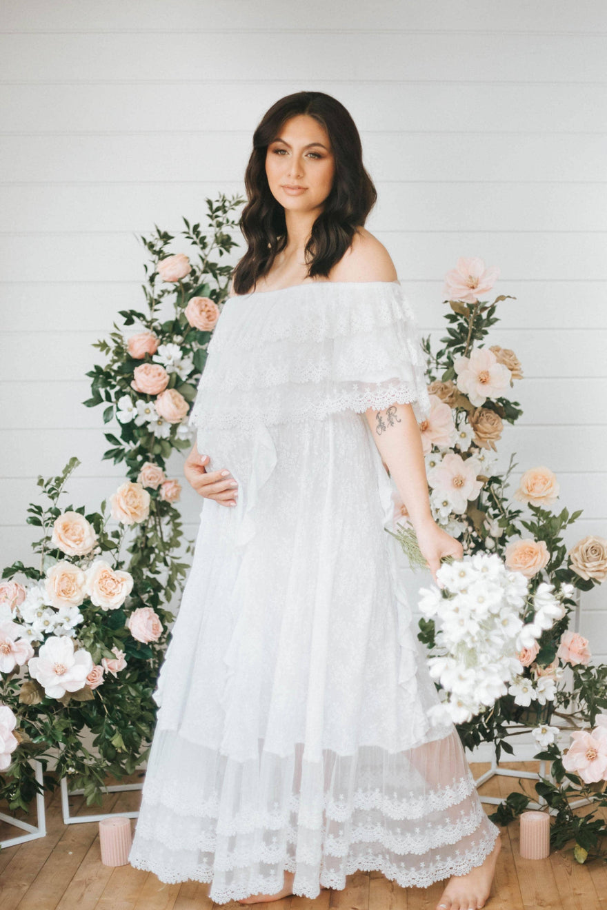 Jaase - Georgie Lace Maxi Maternity Photoshoot Dress - Wedding Dress ...