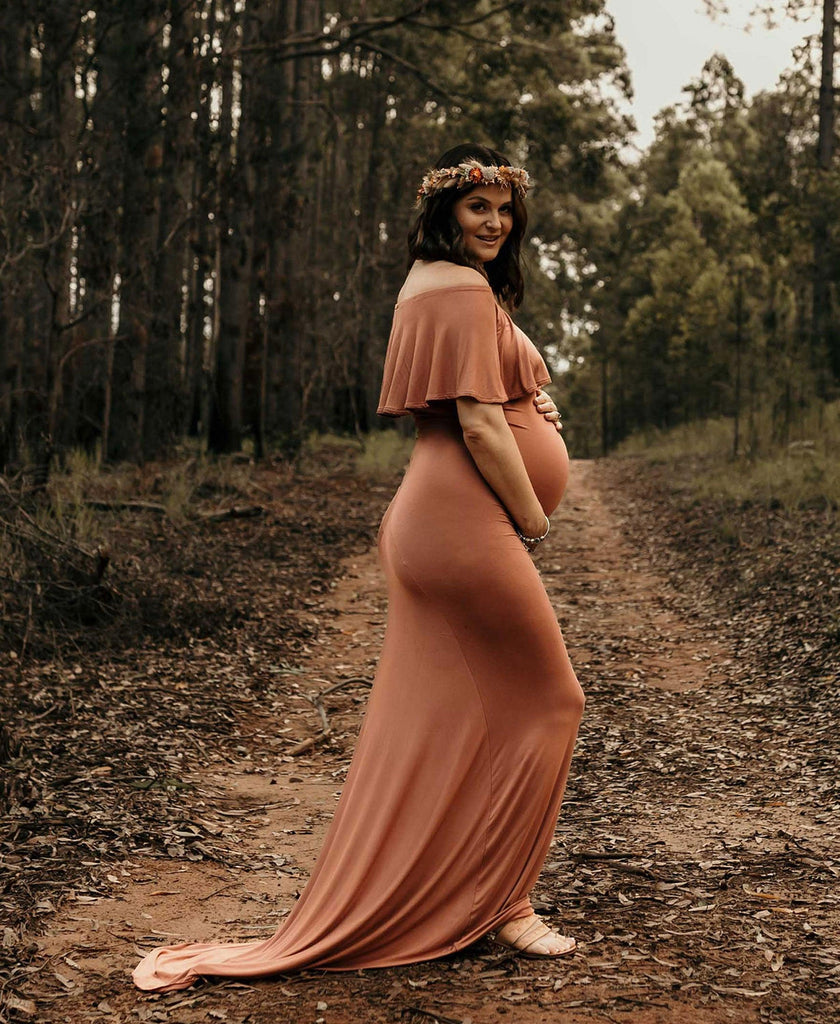 Body hugging maternity wedding guest dress hire - Australia only