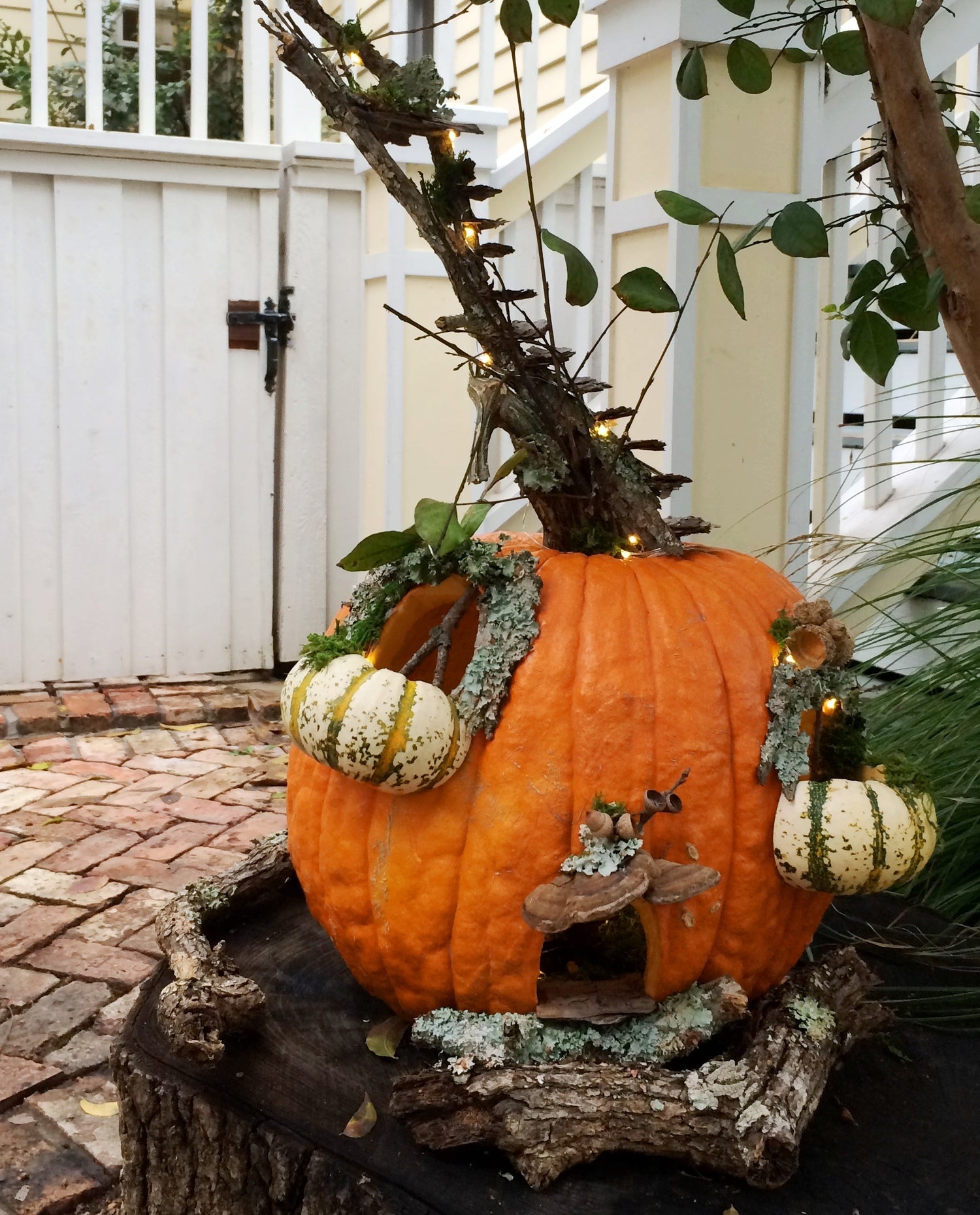 Halloween Pumpkins, Autumn Holiday. Pumpkin House with Cut Out