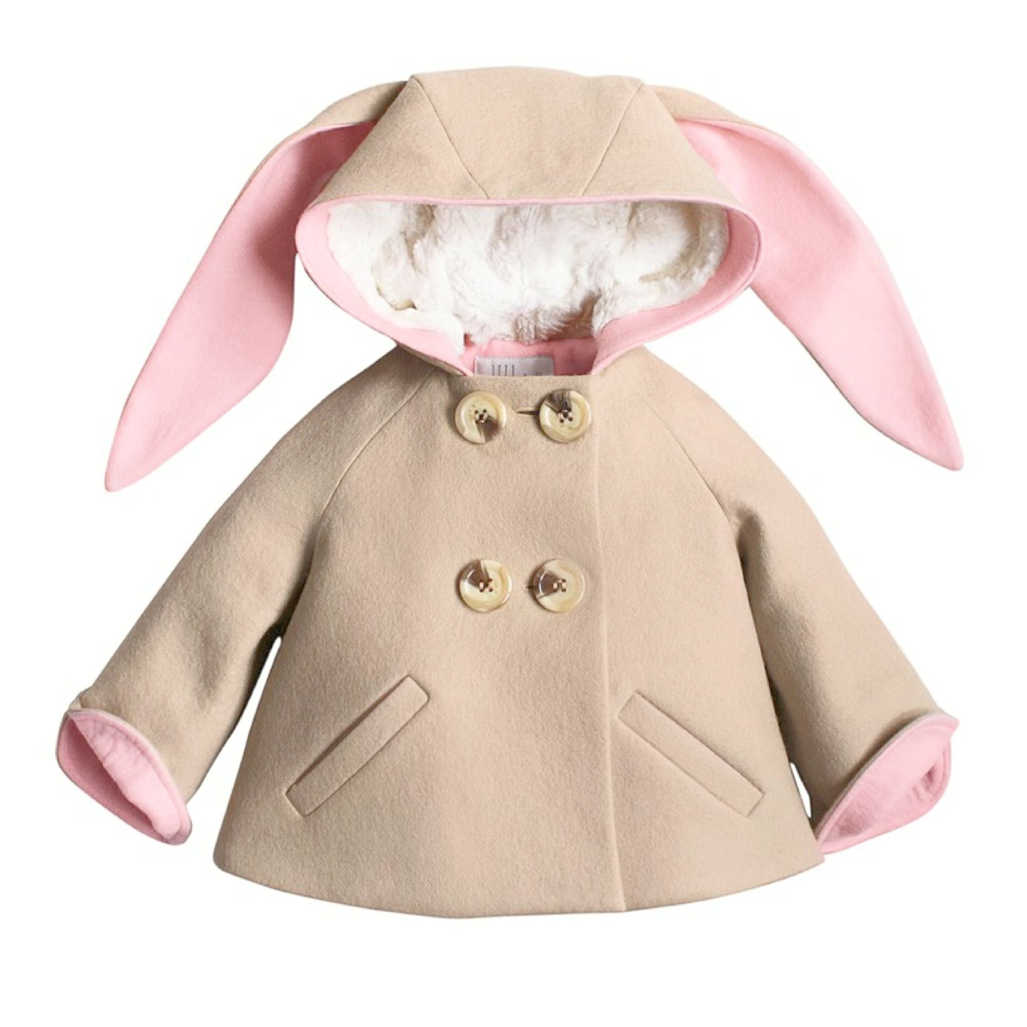 Luxe Bunny Coat in Sand & Pink - Little Goodall product image