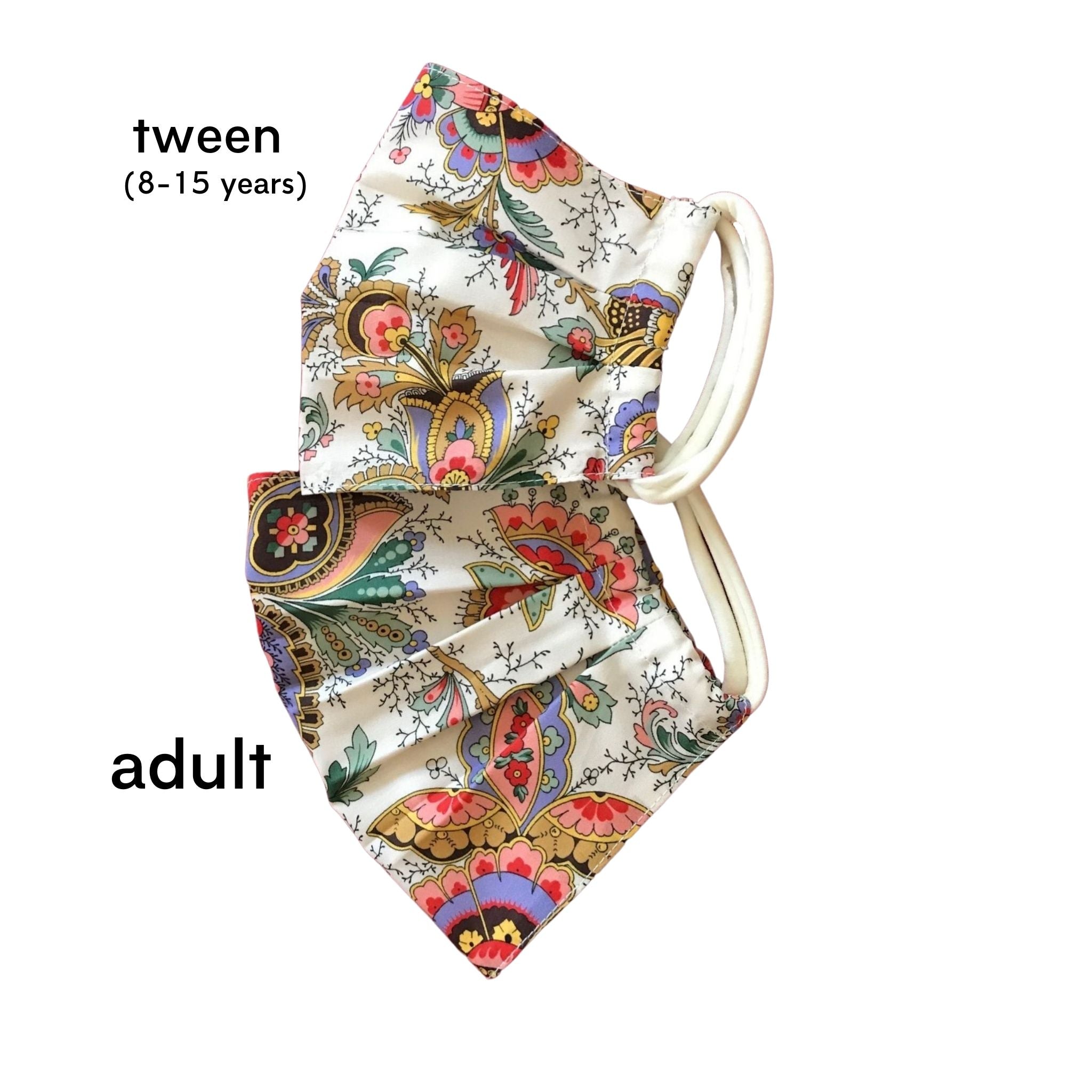 Adult & Tween Cotton Mask in Always Peachy Paisley Liberty London Print