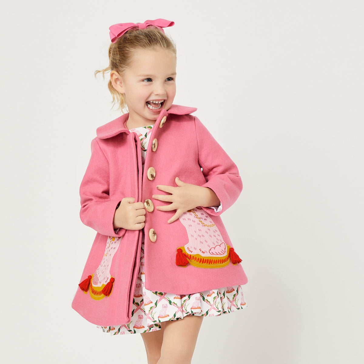 Buffy and Muffy Pink Little Goodall Dress Coat - Willa Heart Collection