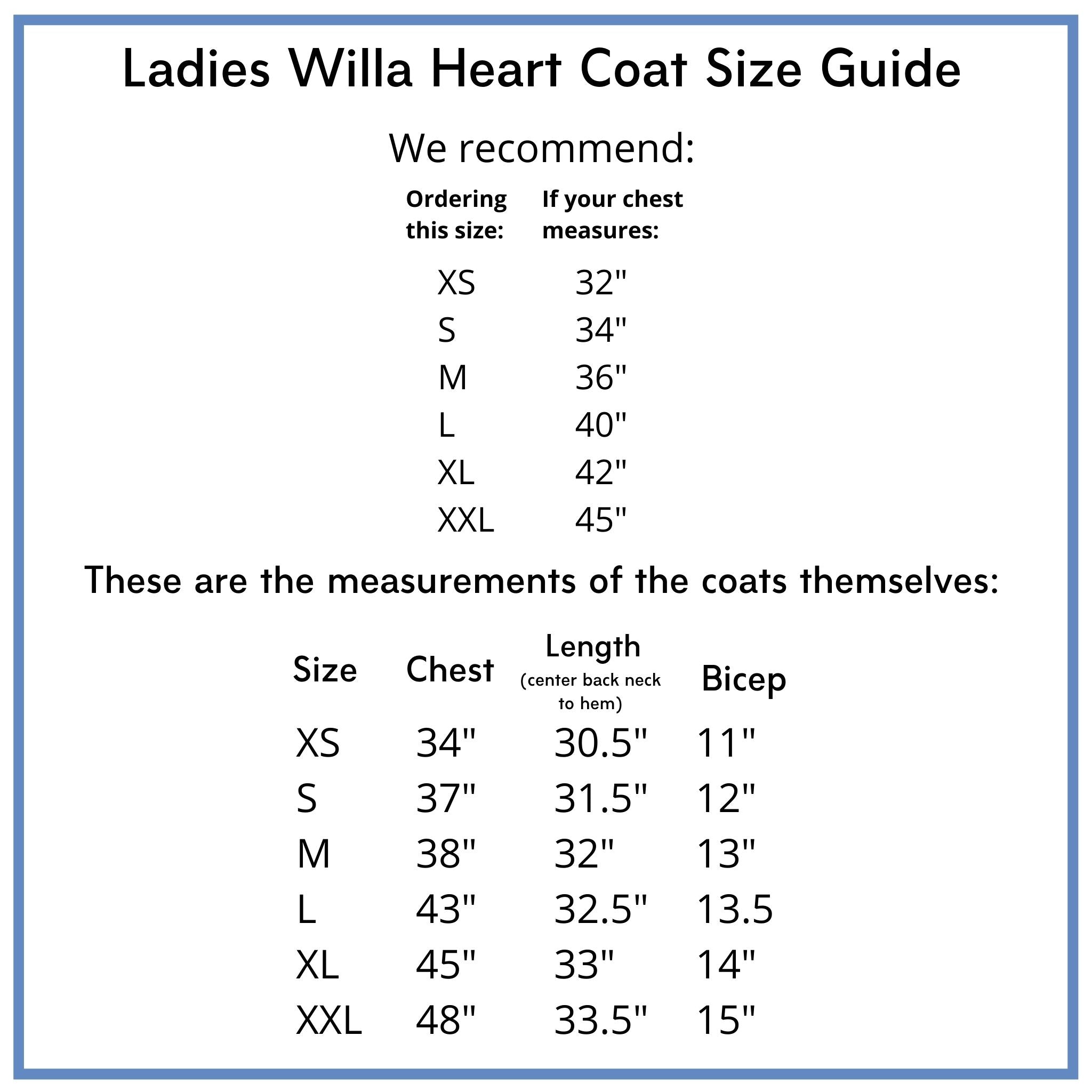 Ladies Aldrich and Madame De Bleu Coat - Willa Heart Collection