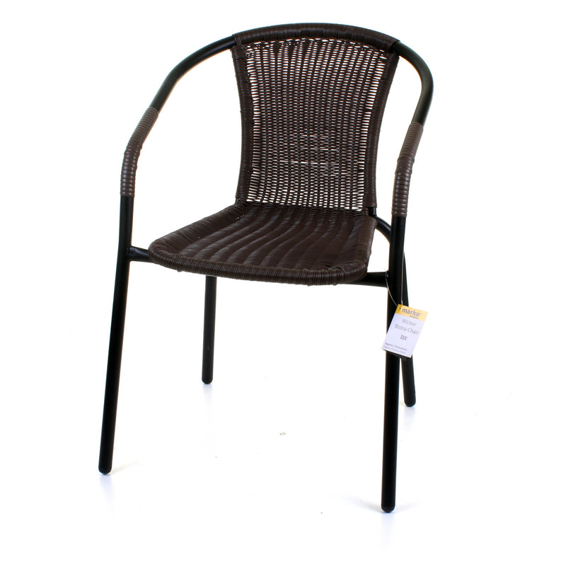 Dark Tan Wicker Bistro Chair - JMart Warehouse