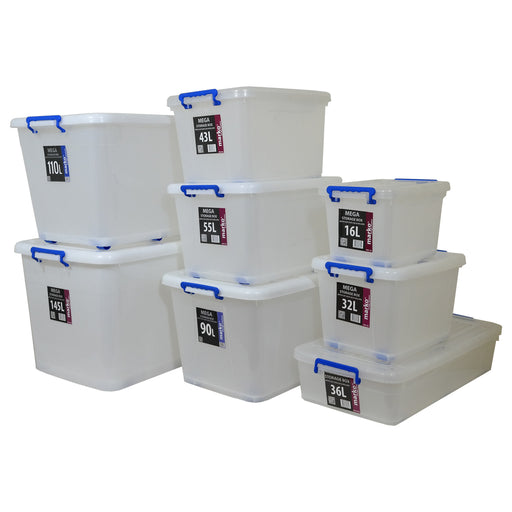 Allstore Heavy duty 36L Large Plastic Stackable Storage box with