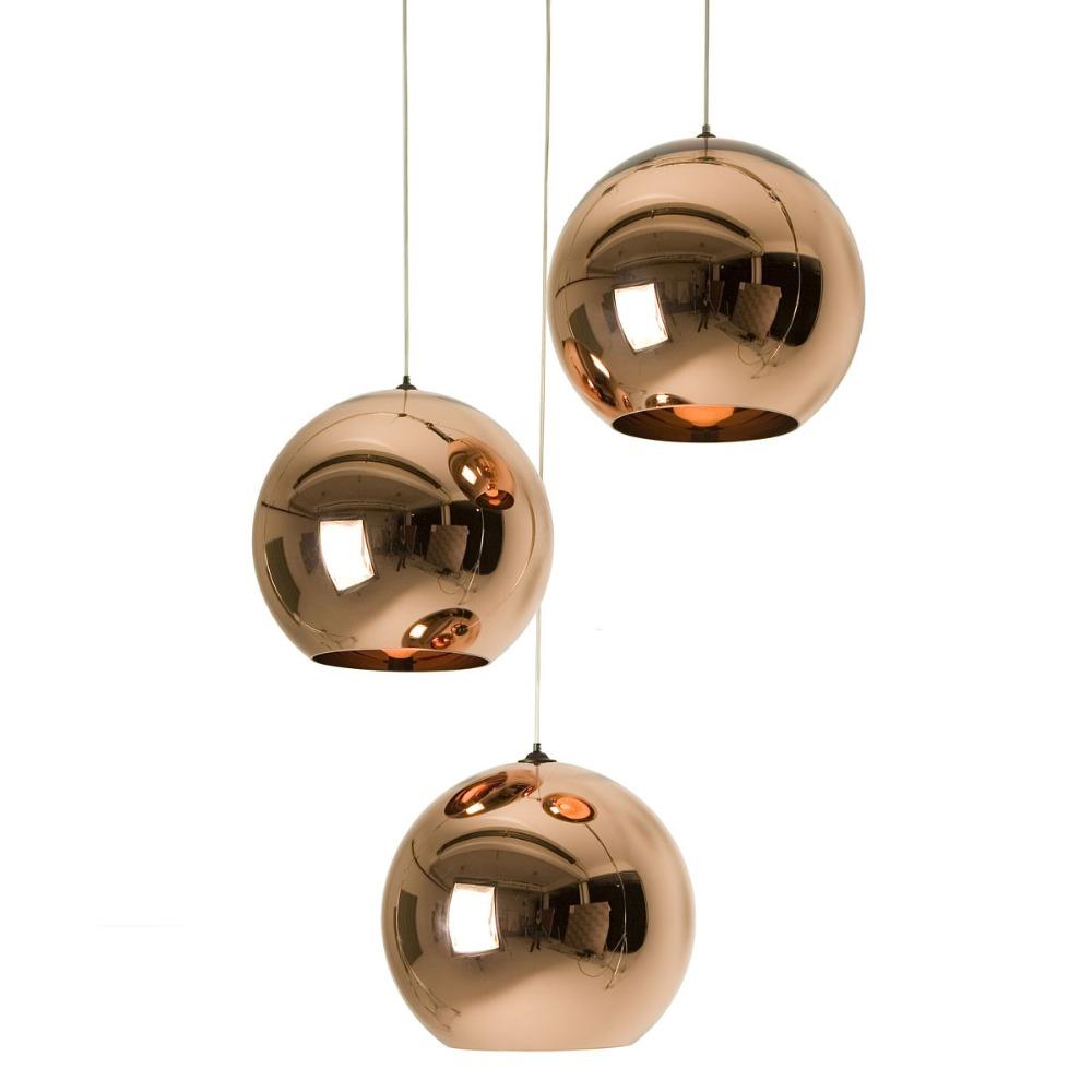 Copper globe pendant light