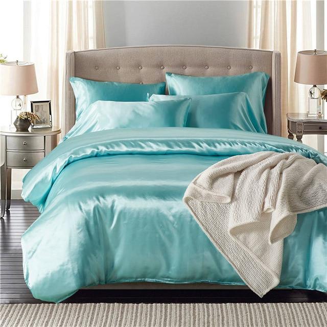 Relaxico Bedding Ultra Soft Luxurious Supreme Quality Silky Satin ,  Hypoallergenic Wrinkle, Fade, Stain Resistant 3-Piece Solid Satin Duvet Set  !!!