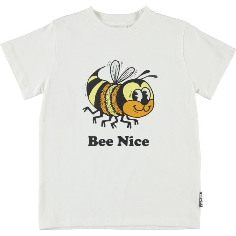 Se Molo - Road T-Shirt Bee Nice - White Star - 116 hos Lillepip.dk