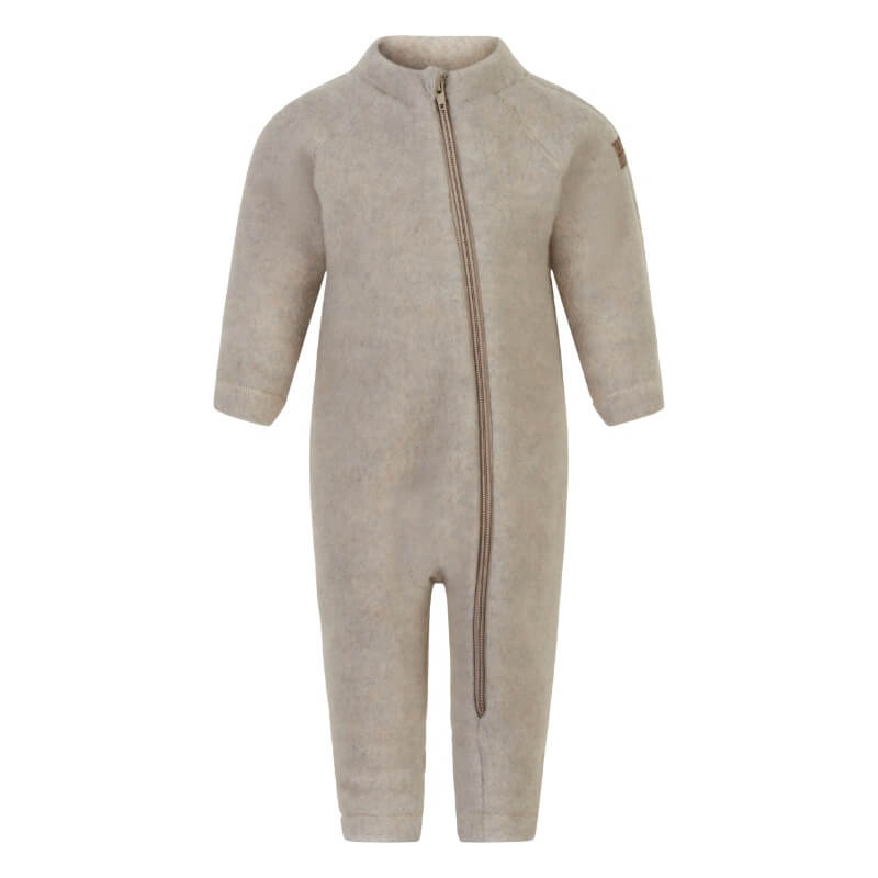 Mikk-Line – Køredragt Wool Baby Suit – Melange Offwhite – 74