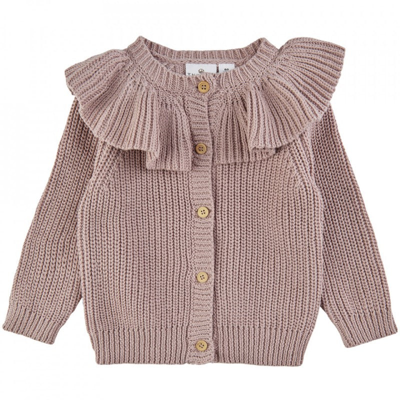 The New Siblings - TNOlly Collar Knit Cardigan - Adobe Rose - 86 cm