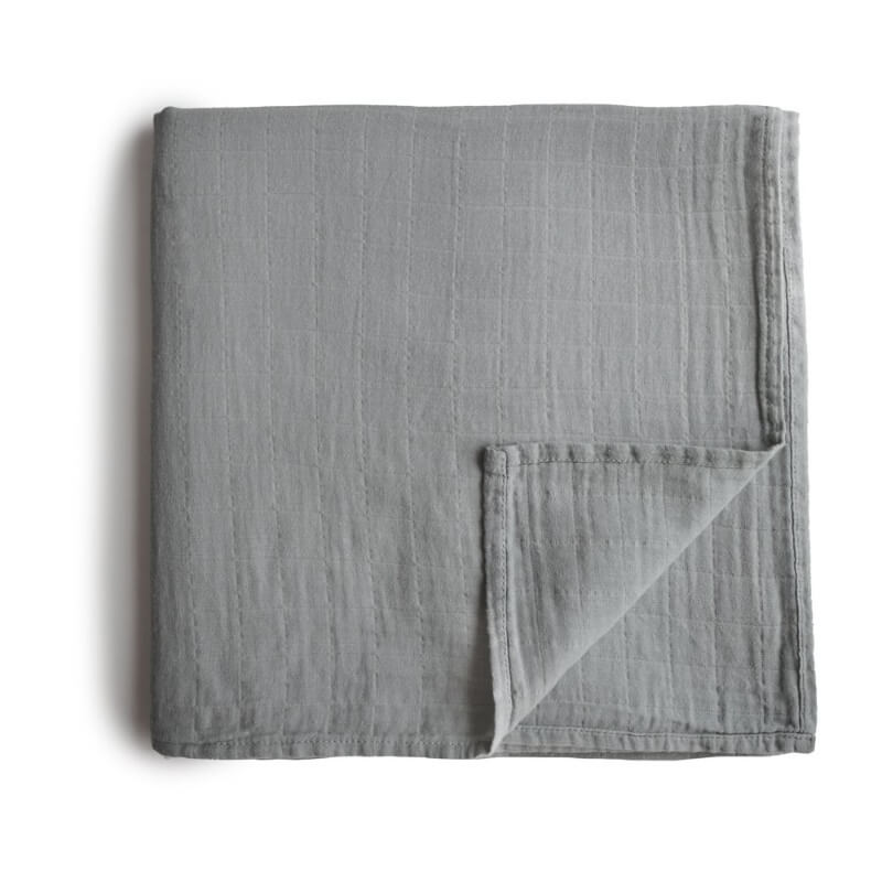 Mushie - Muslin Swaddle Stofble - Belgian Grey - One Size