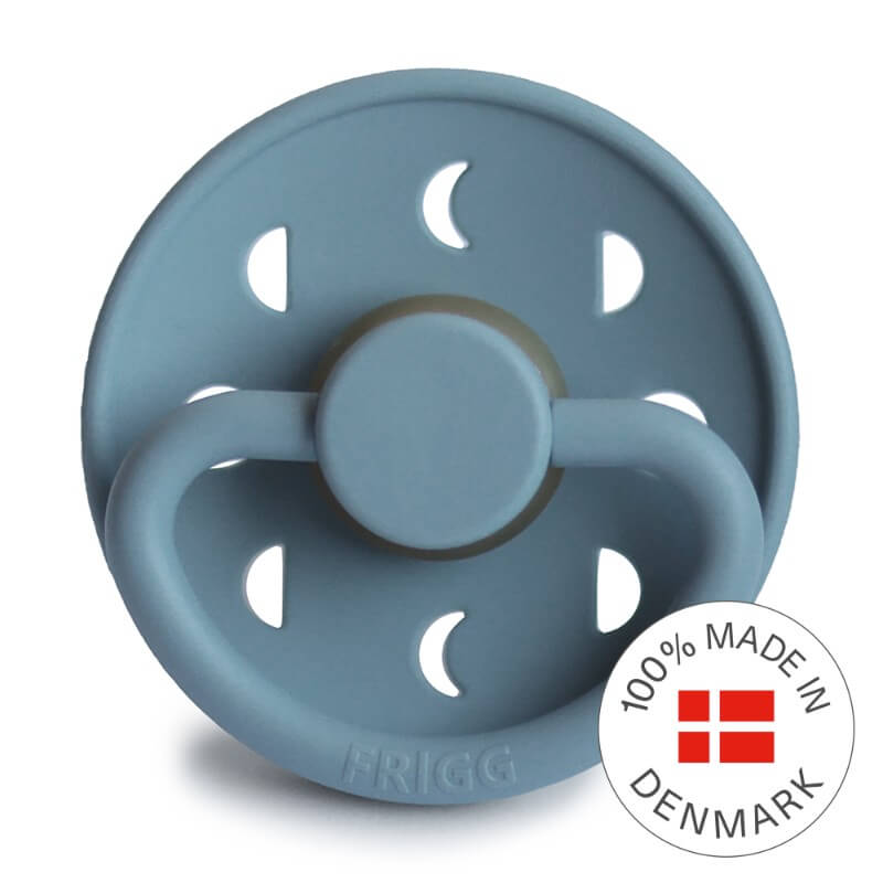 Billede af FRIGG - Moon Phase Round Latex Pacifier Size 2 - Stone Blue