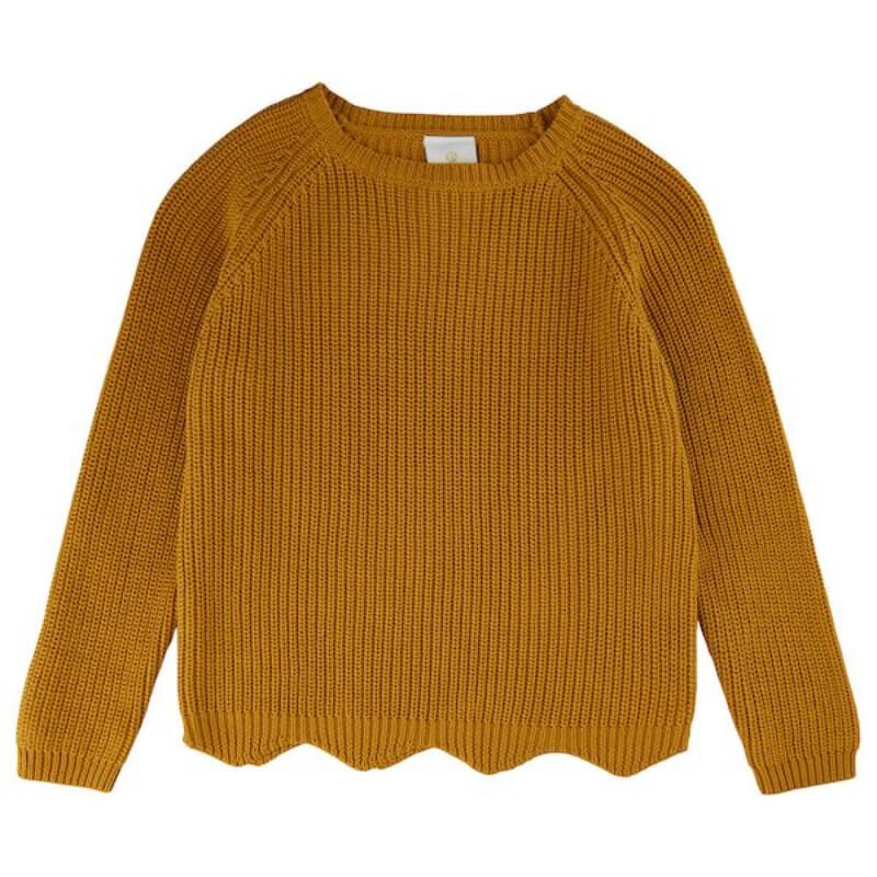 THE NEW - TNOlly Knit Sweater - Harvest Gold - 134/140 cm 9/10 år.