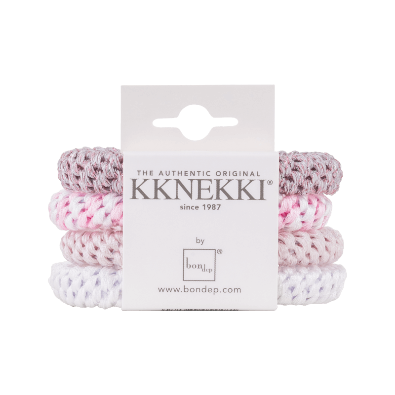 Bon Dep - Kknekki Elastikker - 4-pak Bundle 49 (White/Rose/Pink) - One size