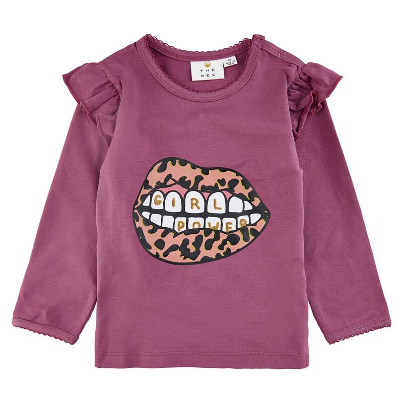 Se The New Siblings - TNAliva L_S Tee T-shirt - Mellow Mauve - 80 hos Lillepip.dk