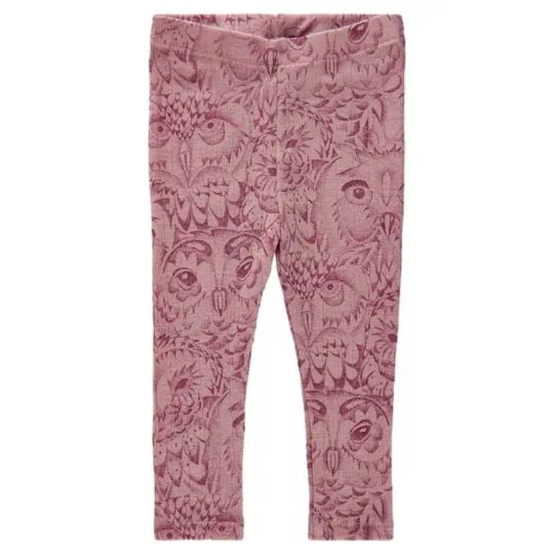 Soft Gallery - SGIana Baby Paula Owl Wool Leggings - Woodrose - 62/3 mdr.