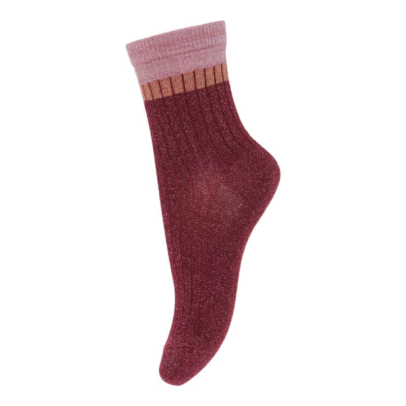 Billede af MP Denmark - MP Strømper Norma Glitter - Wine Red - 33-36