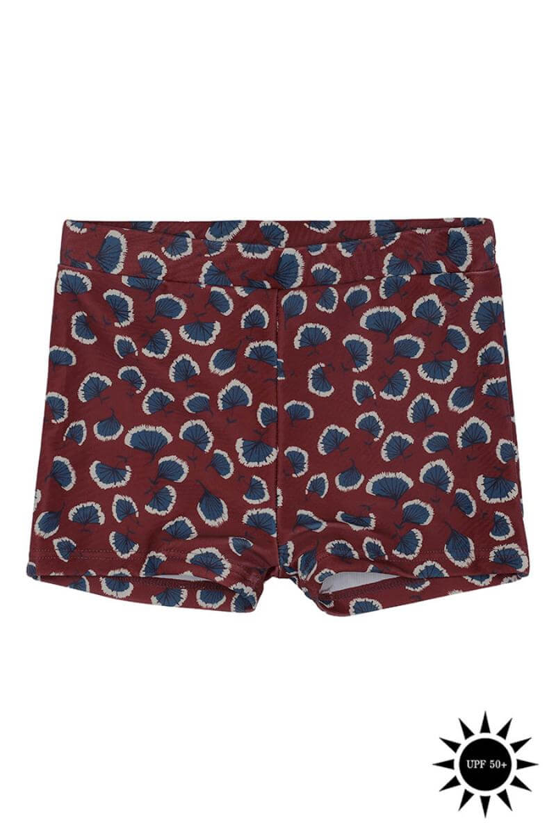 Soft Gallery - Badebukser Don Swim Pants - Russet Brown AOP Coral - 9 år