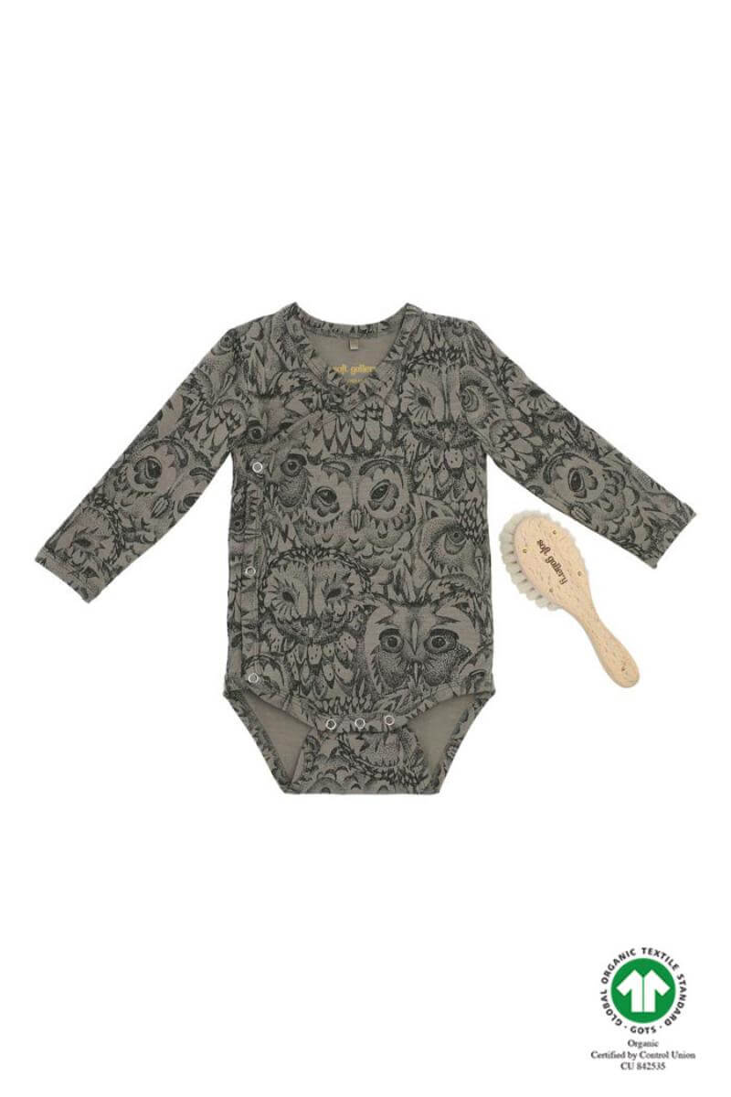 Billede af Soft Gallery - Body New Born Pack - AOP OWL Vetiver - 68/6 mdr.