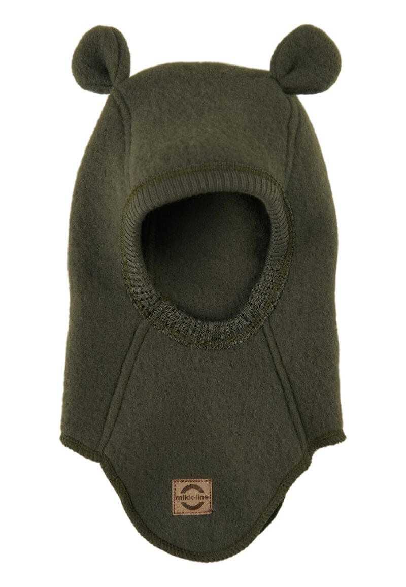 Se Mikk-Line - Wool Fullface w Ears - Forest Night - 50/56 hos Lillepip.dk