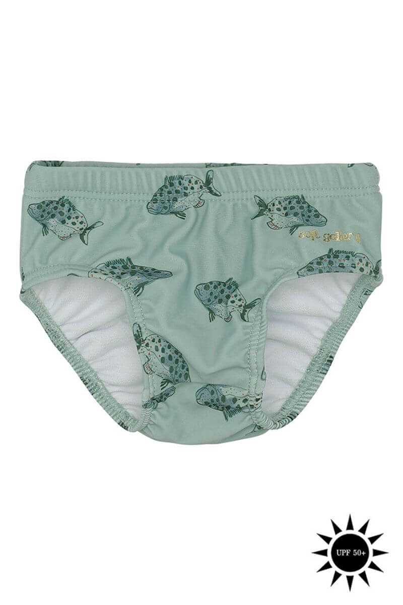 Soft Gallery - Badebukser Mika Swim Pants - Jadeite AOP Spotfish - 80/12 mdr.