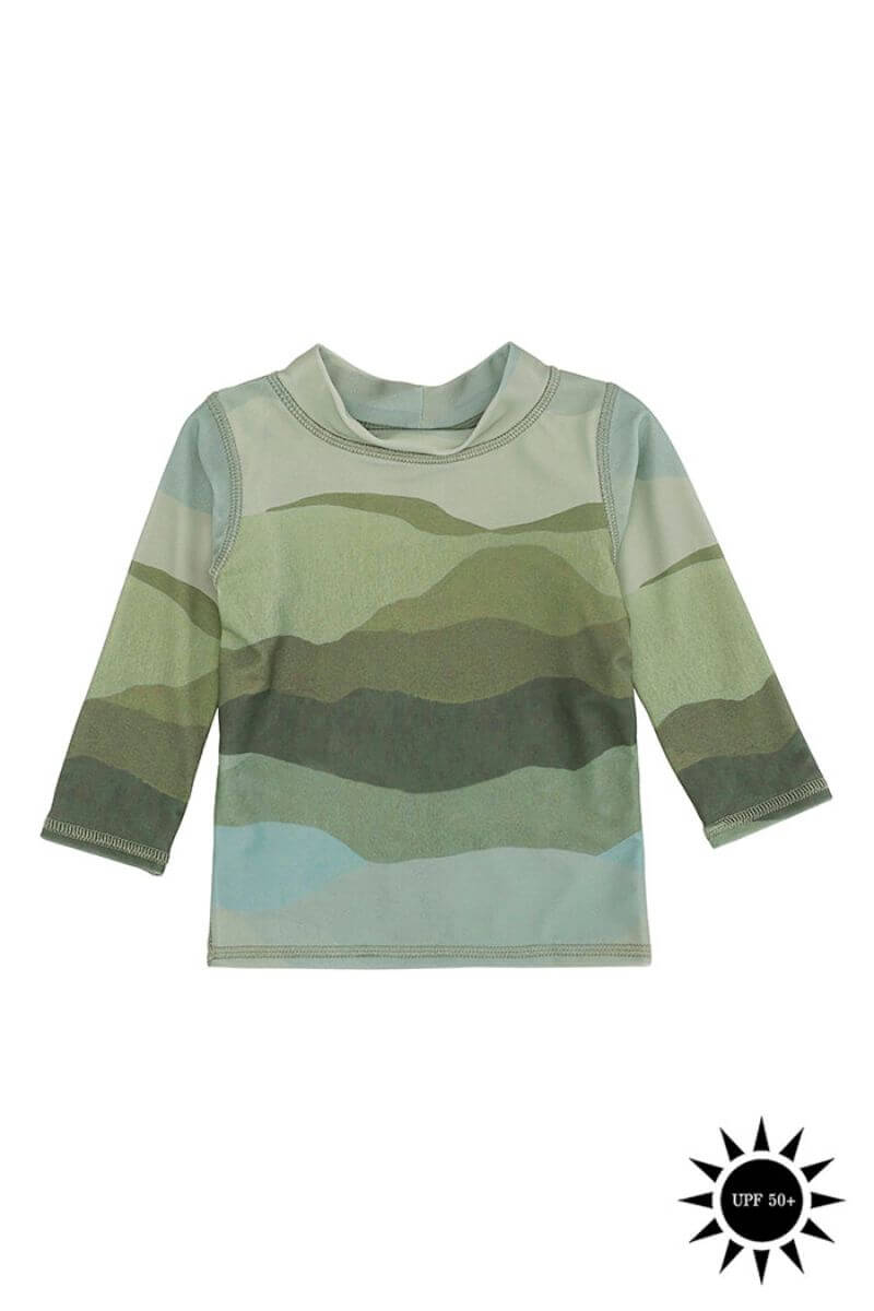 Soft Gallery - Badebluse Baby Astin Sun Shirt - AOP Landscape - 80/12 mdr.