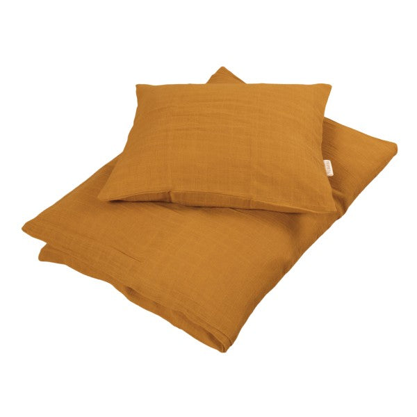 Filibabba - Muslin Baby Sengetøj - Golden Mustard - Baby (70x100)