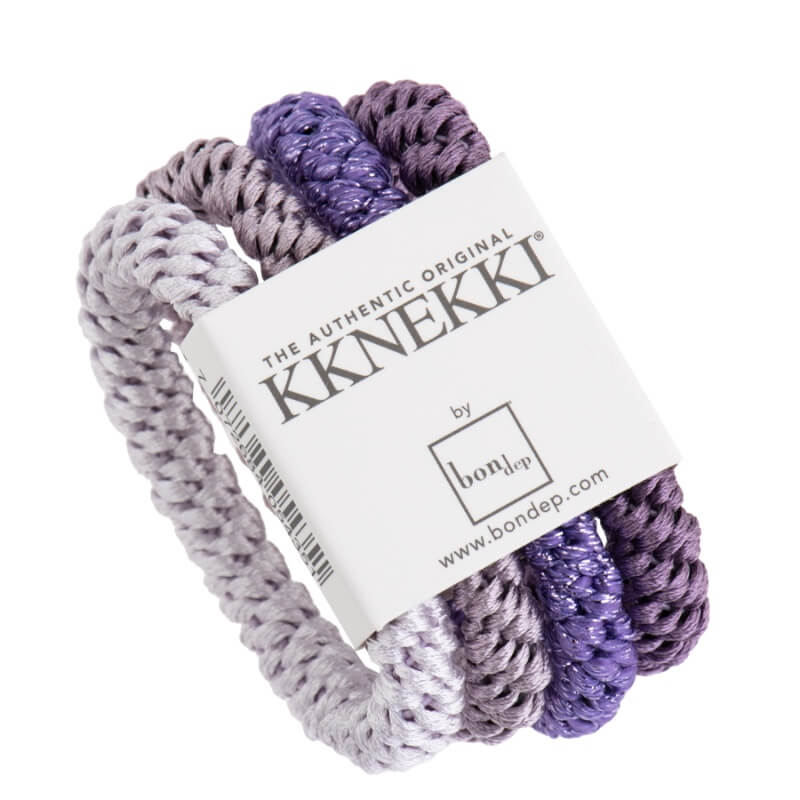 Bon Dep - Kknekki Elastikker - 4-pak Bundle 36 (Purple Glitter Mix) - One size