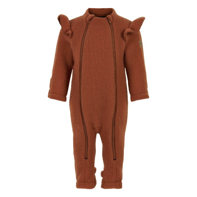 Mikk-Line – Køredragt Wool Double Zip Frill Suit – Ginger Bread – 62