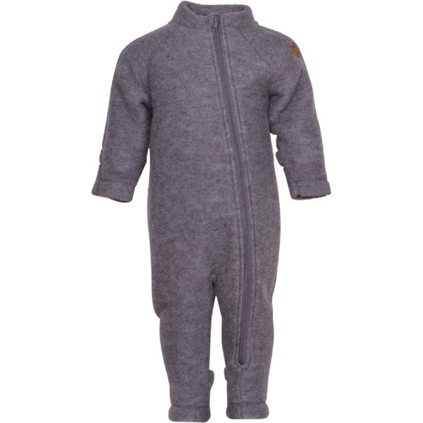 Mikk-Line – Køredragt Wool Baby Suit – Melange Grey – 74