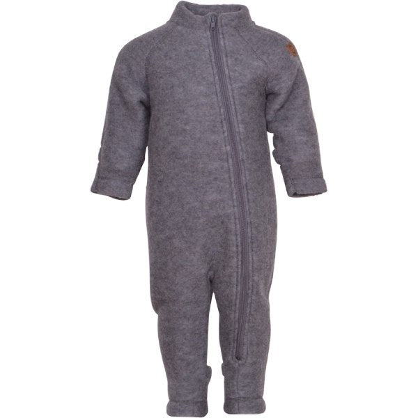 Mikk-Line - Køredragt Wool Baby Suit - Melange Grey - 56