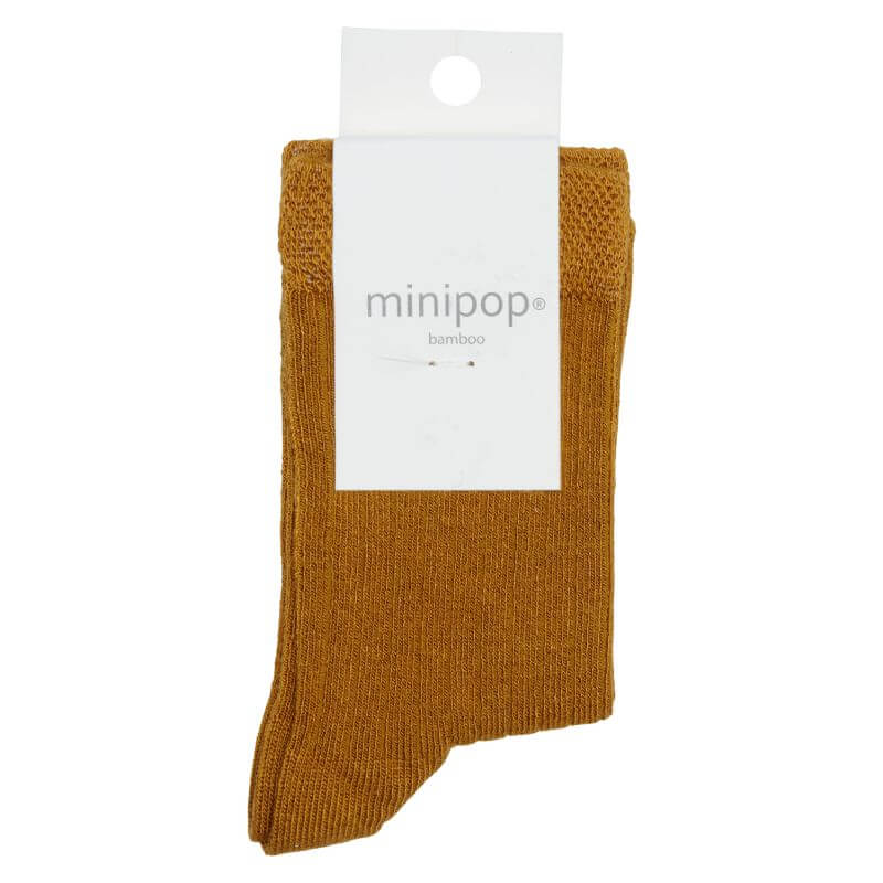 Billede af MiniPop - Bamboo Ankle Socks - Mustard - 31-34 (7-8 år)