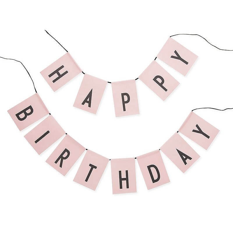 Billede af Design Letters - Happy Birthday Flags - Pink - One size
