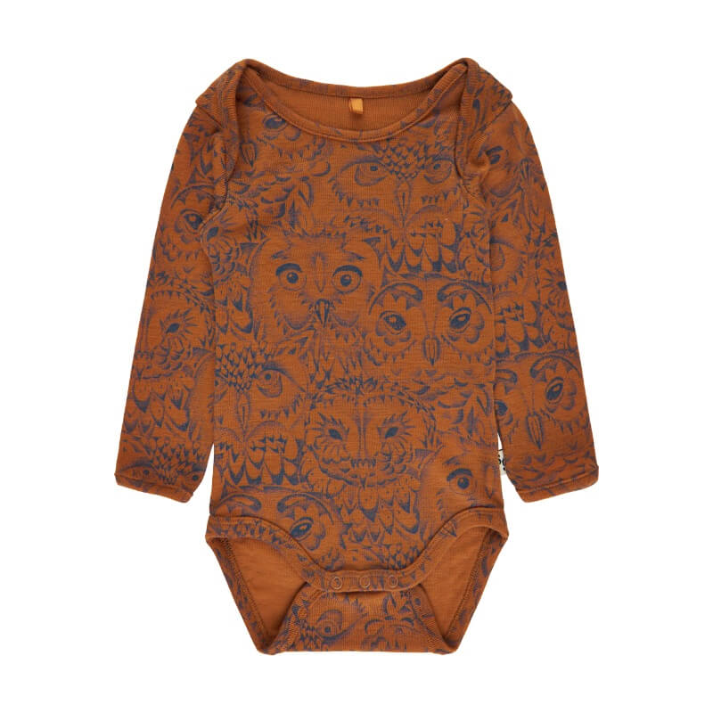 Se Soft Gallery - SGBob Hello Owl Wool LS Body - Glazed Ginger - 74/9 mdr. hos Lillepip.dk