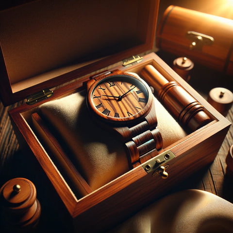 montre en bois comme cadeau de mariage