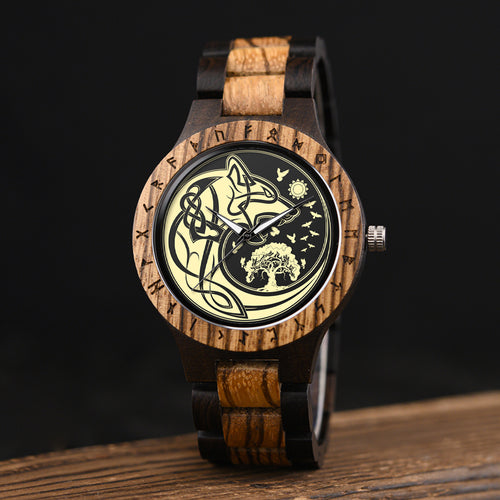 Montre en bois homme Kernel Loup