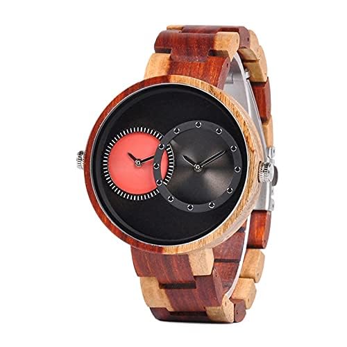 Montre en bois homme Robuste Fuseau Rouge