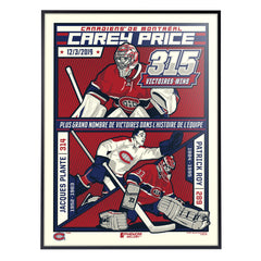 Montreal Canadiens Carey Price 315 Wins 18"x24" Serigraph
