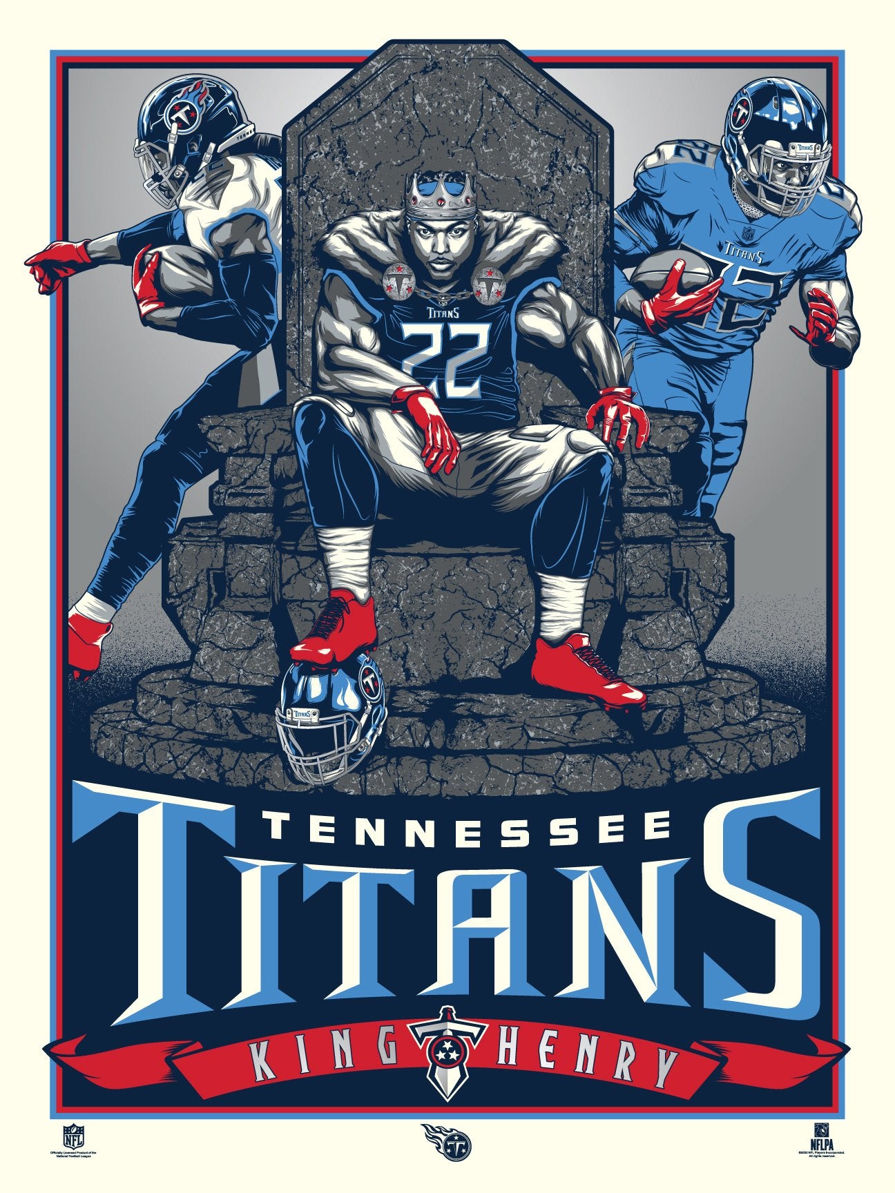 Tennessee Titans Derrick Henry 22 Winter Poster For Fans poster canvas   Titans football Nfl football art Tennessee titans football